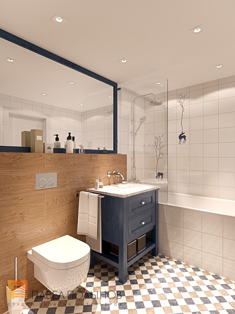 Фото ванная комната из проекта «Интерьер квартиры в скандинавском стиле с элементами лофта, ЖК «Skandi Klabb» »