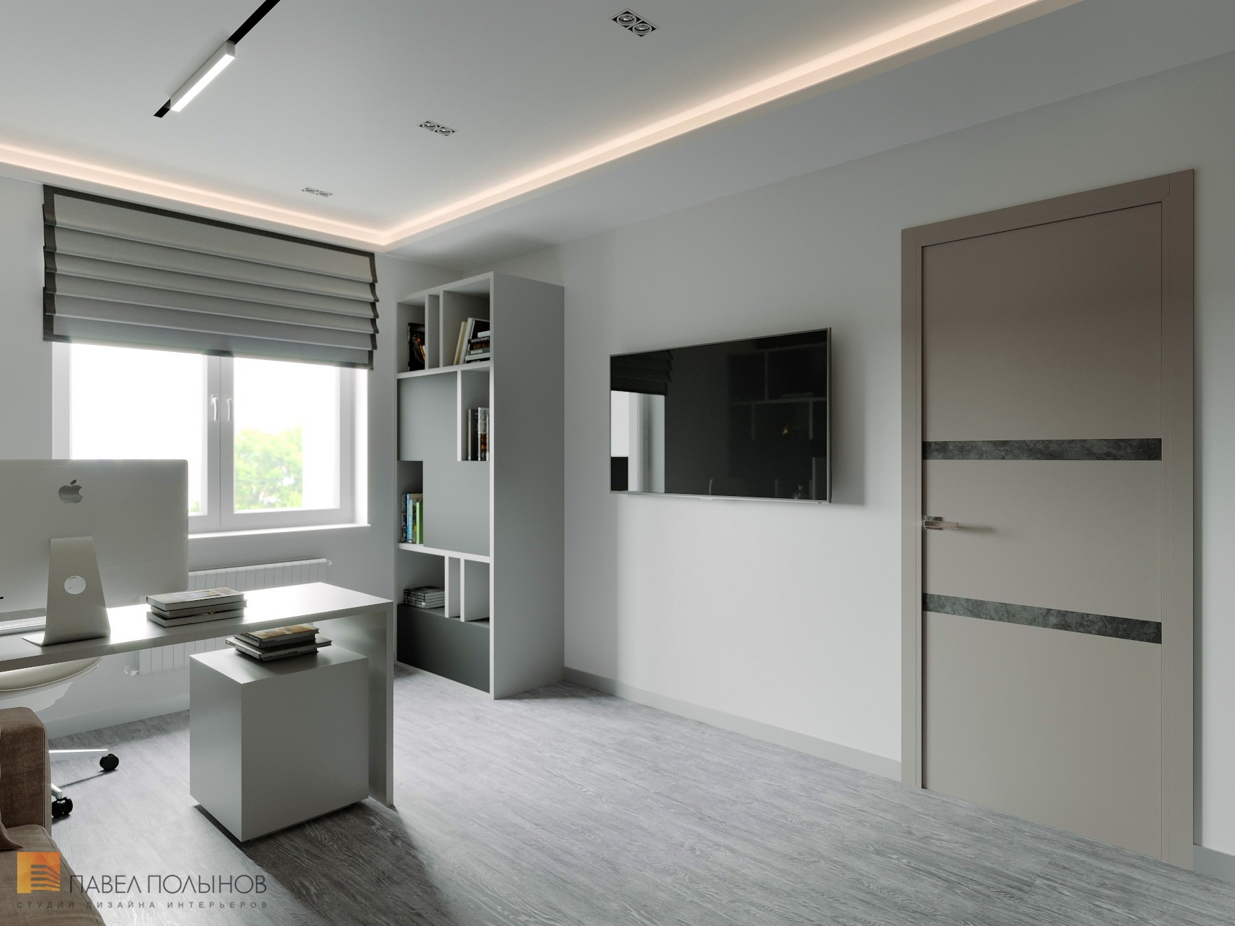 Фото интерьер домашнего кабинета из проекта «Дизайн интерьер квартиры в ЖК «Кремлевские звезды», современный стиль, 133 кв.м.»