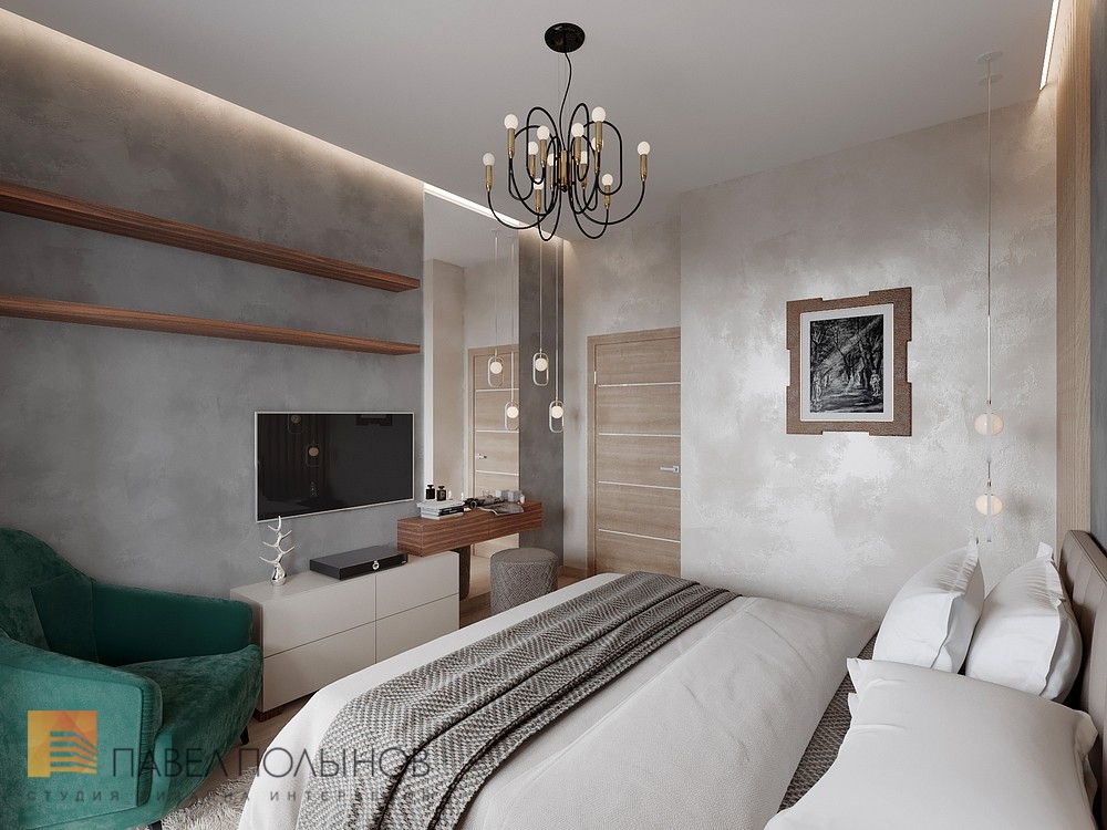 Фото интерьер спальни из проекта «Дизайн квартиры в современном стиле, ЖК «Home Sweet Home», 129 кв.м.»