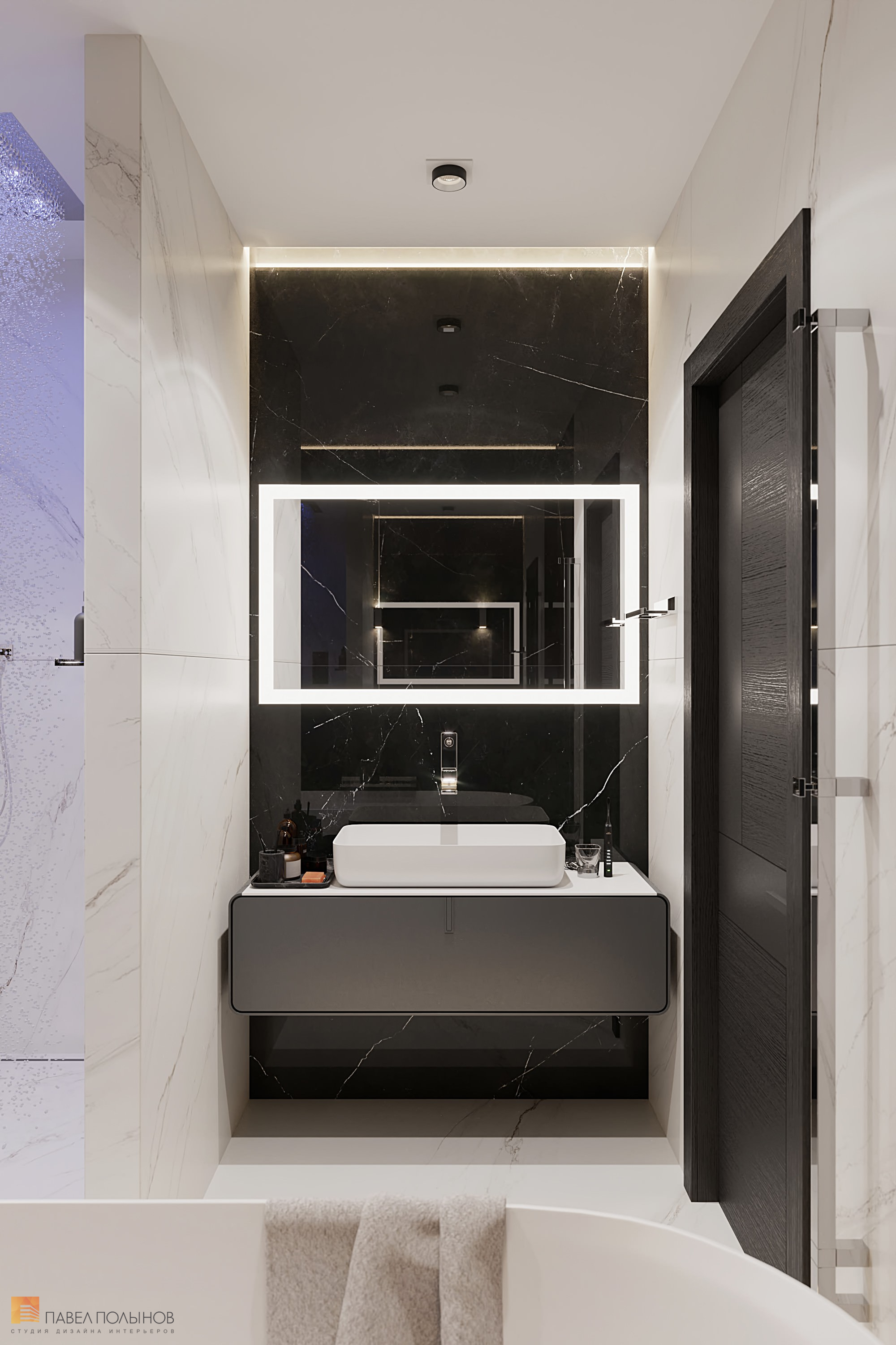 Фото дизайн ванной комнаты из проекта «Интерьер квартиры в современном стиле, ЖК «Остров», 90 кв.м.»