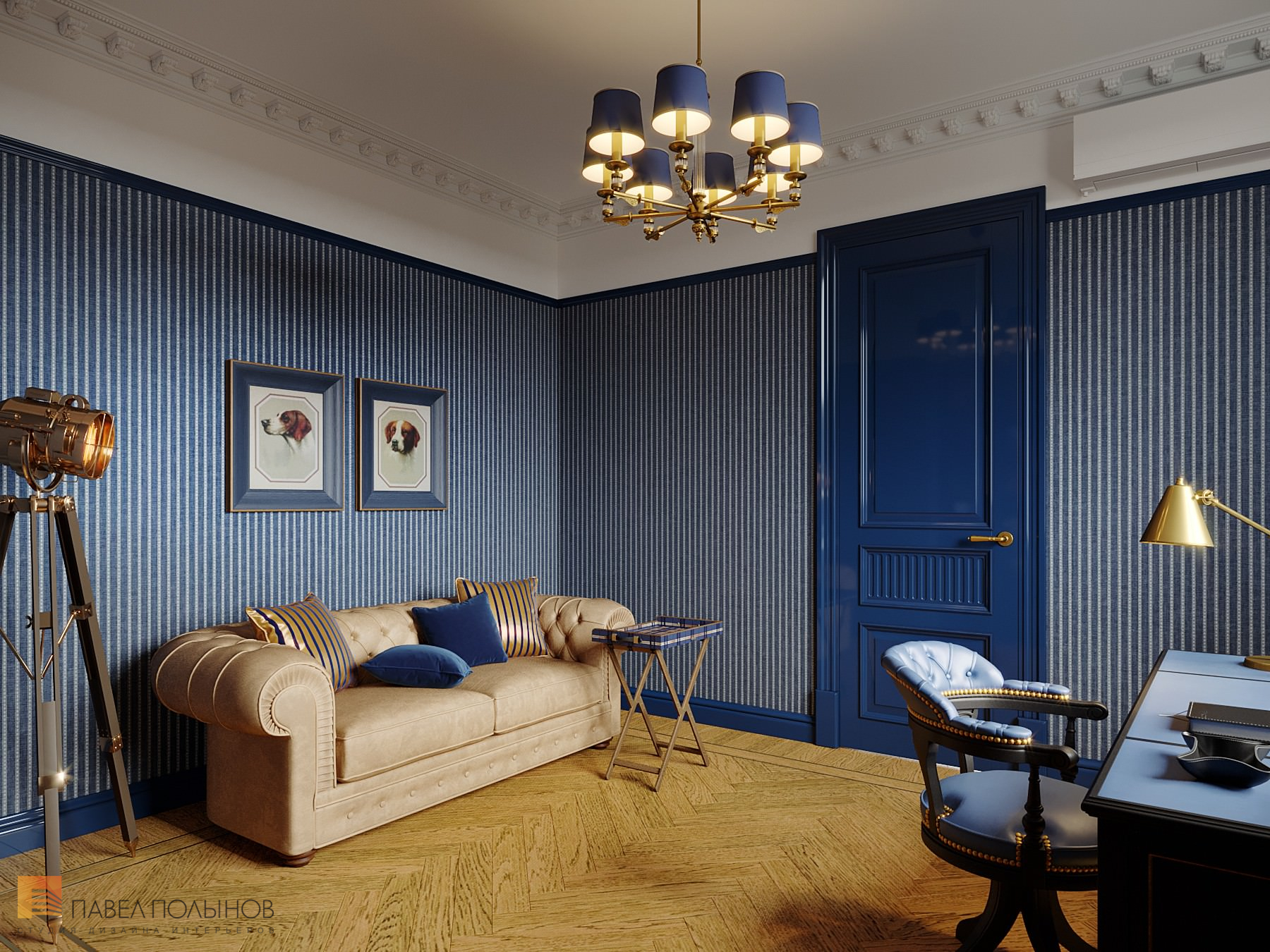 Фото кабинет из проекта «Интерьер квартиры в стиле английской классики, ЖК «Патриот», 124 кв.м.»