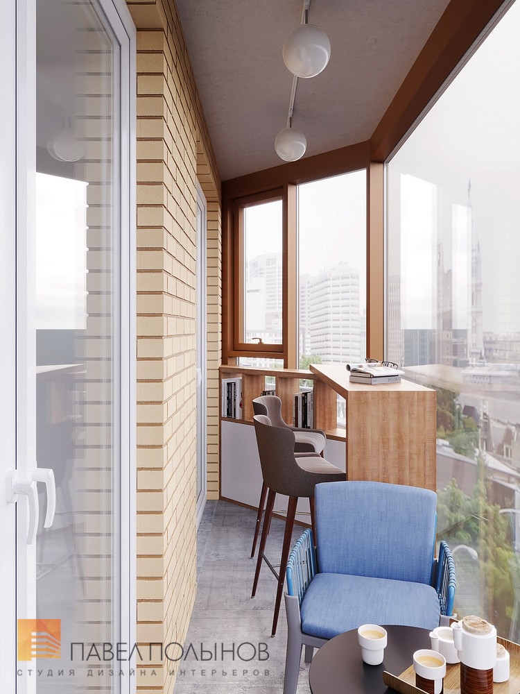 Фото дизайн балкона из проекта «Дизайн квартиры в современном стиле, ЖК «Home Sweet Home», 129 кв.м.»
