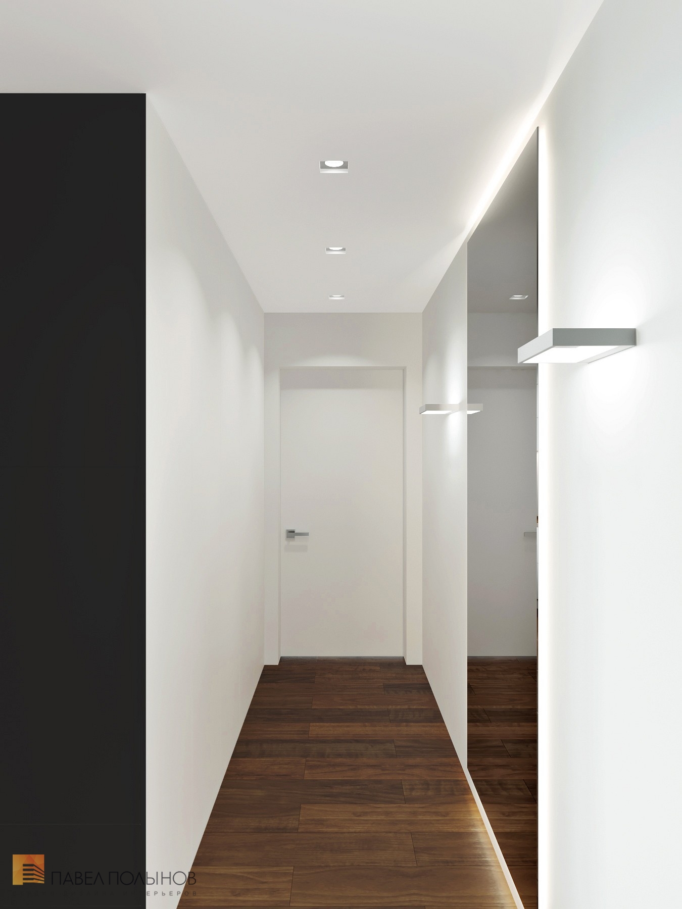 Фото дизайн коридора из проекта «Квартира в стиле минимализм в ЖК «Елагин Апарт», 40 кв.м.»
