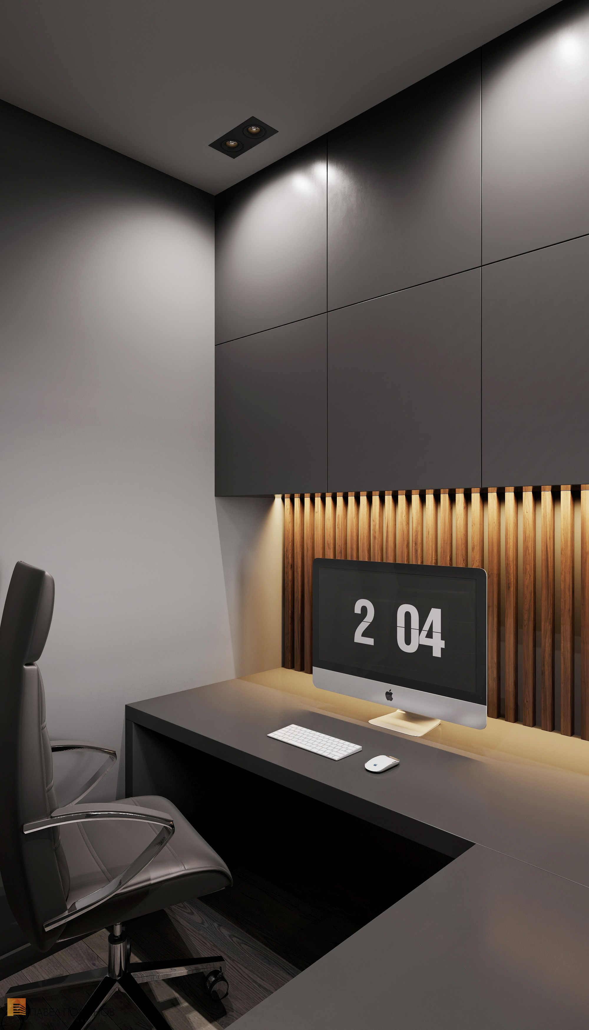 Фото дизайн домашнего кабинета из проекта «Интерьер квартиры в современном стиле, ЖК «Символ», 64 кв.м.»