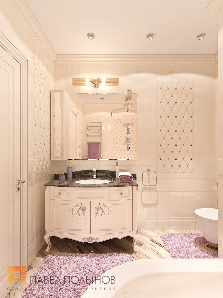 Фото ванная комната из проекта «Дизайн 4-комнатной квартиры 162 кв.м. в ЖК «Платинум», стиль неоклассика»