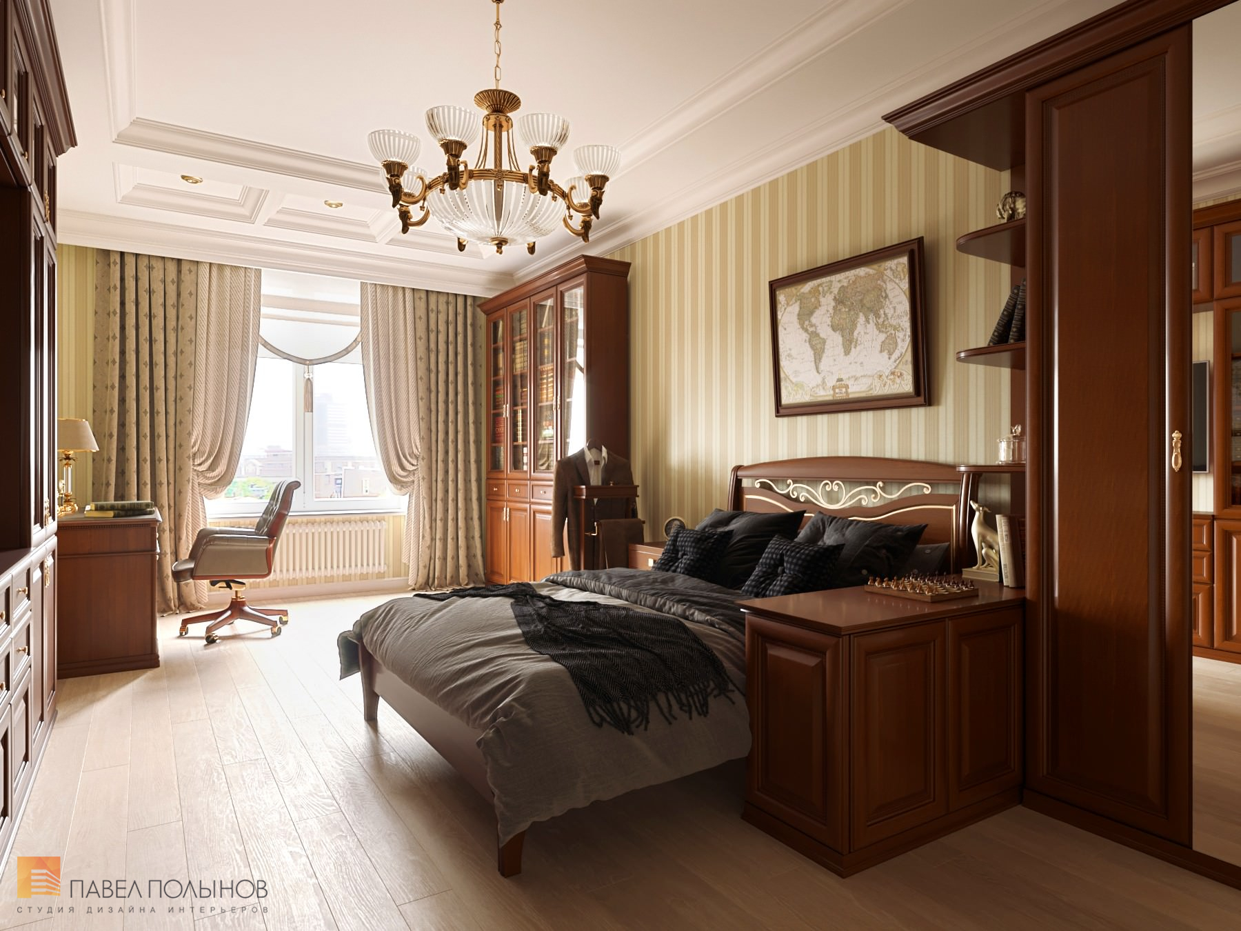 Фото кабинет из проекта «Квартира в классическом стиле в ЖК «Русский дом», 144 кв.м.»