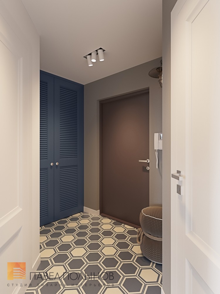 Фото дизайн прихожей из проекта «Интерьер квартиры в скандинавском стиле с элементами лофта, ЖК «Skandi Klabb» »