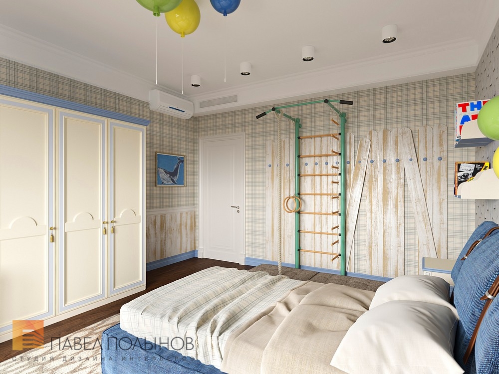 Фото интерьер детской комнаты для мальчика из проекта «Дизайн 4-комнатной квартиры 162 кв.м. в ЖК «Платинум», стиль неоклассика»