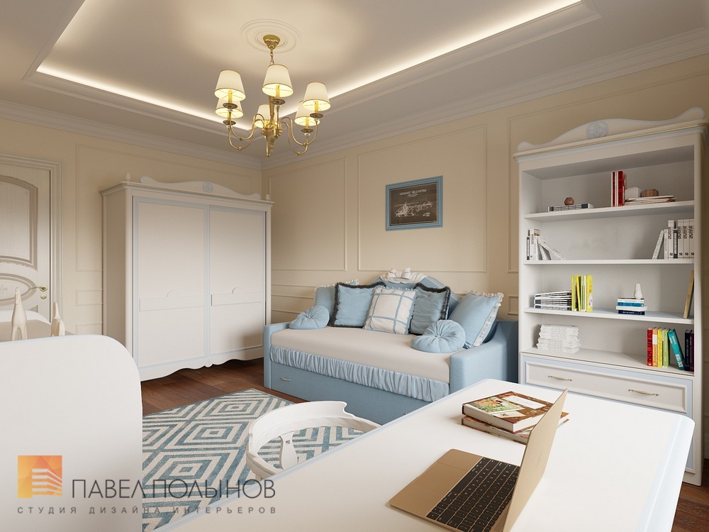 Фото дизайн интерьера комнаты для мальчика из проекта «Трехкомнатная квартира в классическом стиле, ЖК «Жемчужный фрегат», 110 кв.м. »