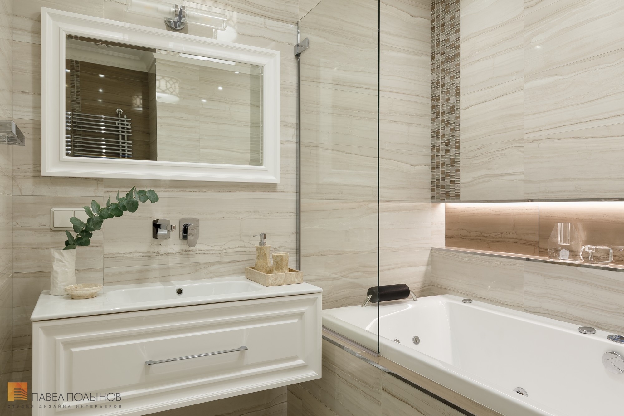 Фото ремонт и отделка ванной комнаты из проекта «Отделка квартиры по дизайн-проекту, ЖК «Академ-Парк», 107 кв.м.»