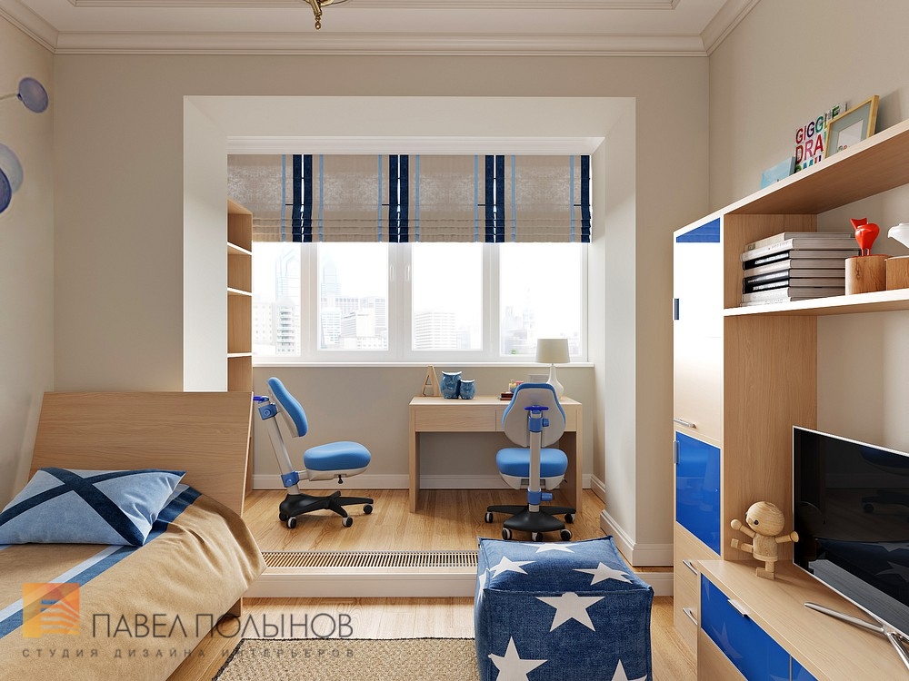 Фото интерьер детской комнаты из проекта «Дизайн квартиры 74 кв.м. в стиле американской классики, ЖК «Платинум»»