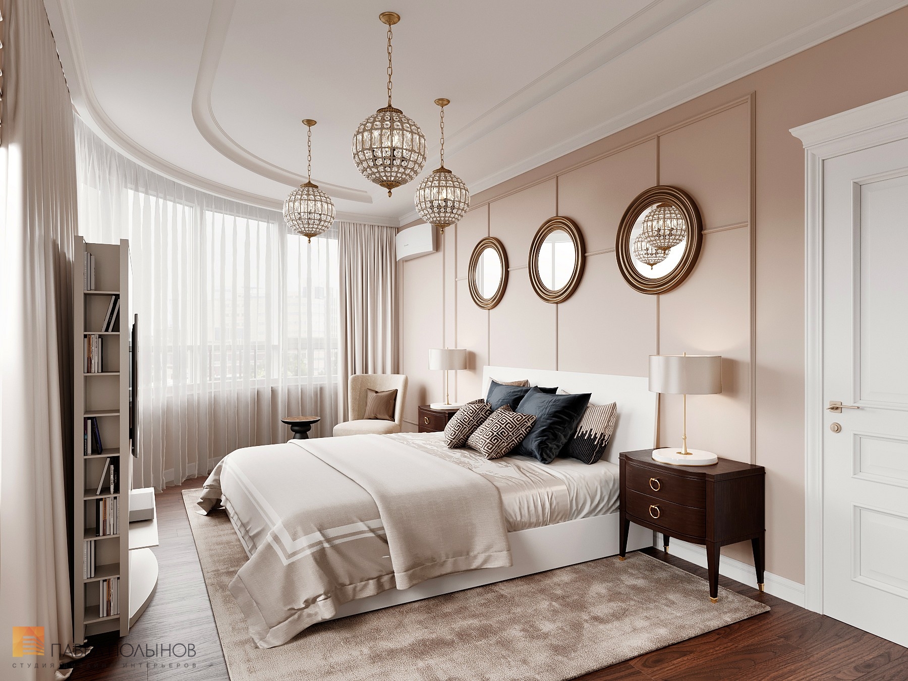 Фото дизайн спальни из проекта «Интерьер квартиры 200 кв.м. в стиле Ар-деко, ЖК «Граф Орлов»»