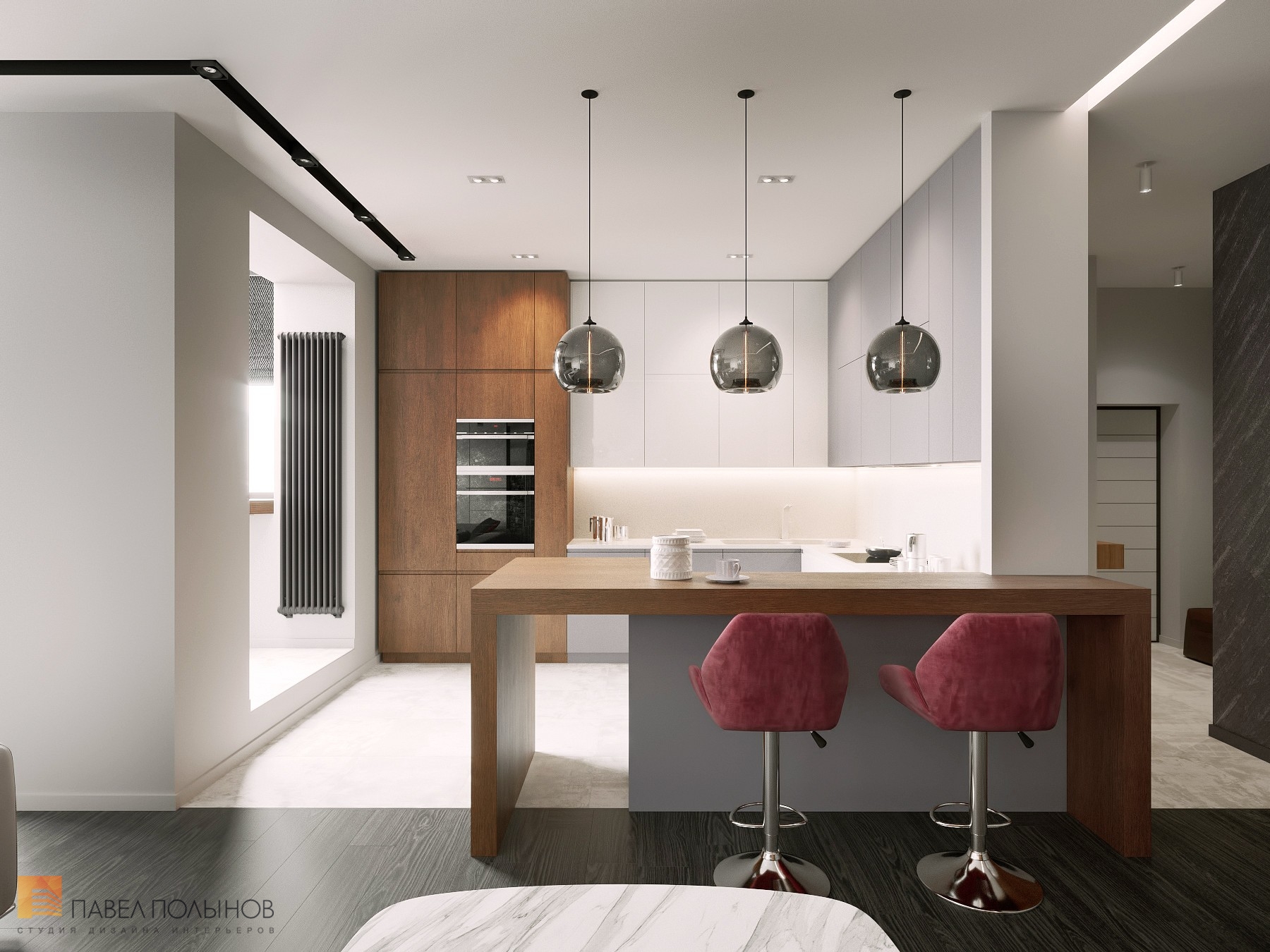 Фото кухня из проекта «Интерьер квартиры в ЖК Duderhof Club, современный стиль, 136 кв.м.»