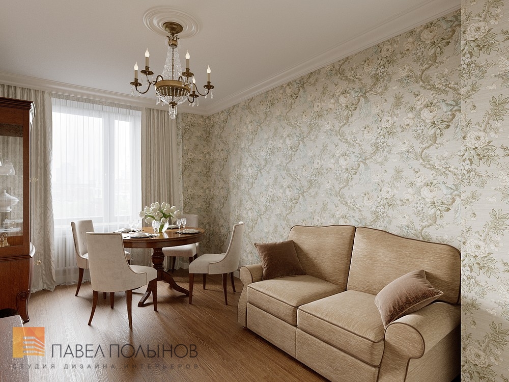 Фото гостиная из проекта «Квартира в классическом стиле, ЖК «Time дом у Московской», 120 кв.м.»