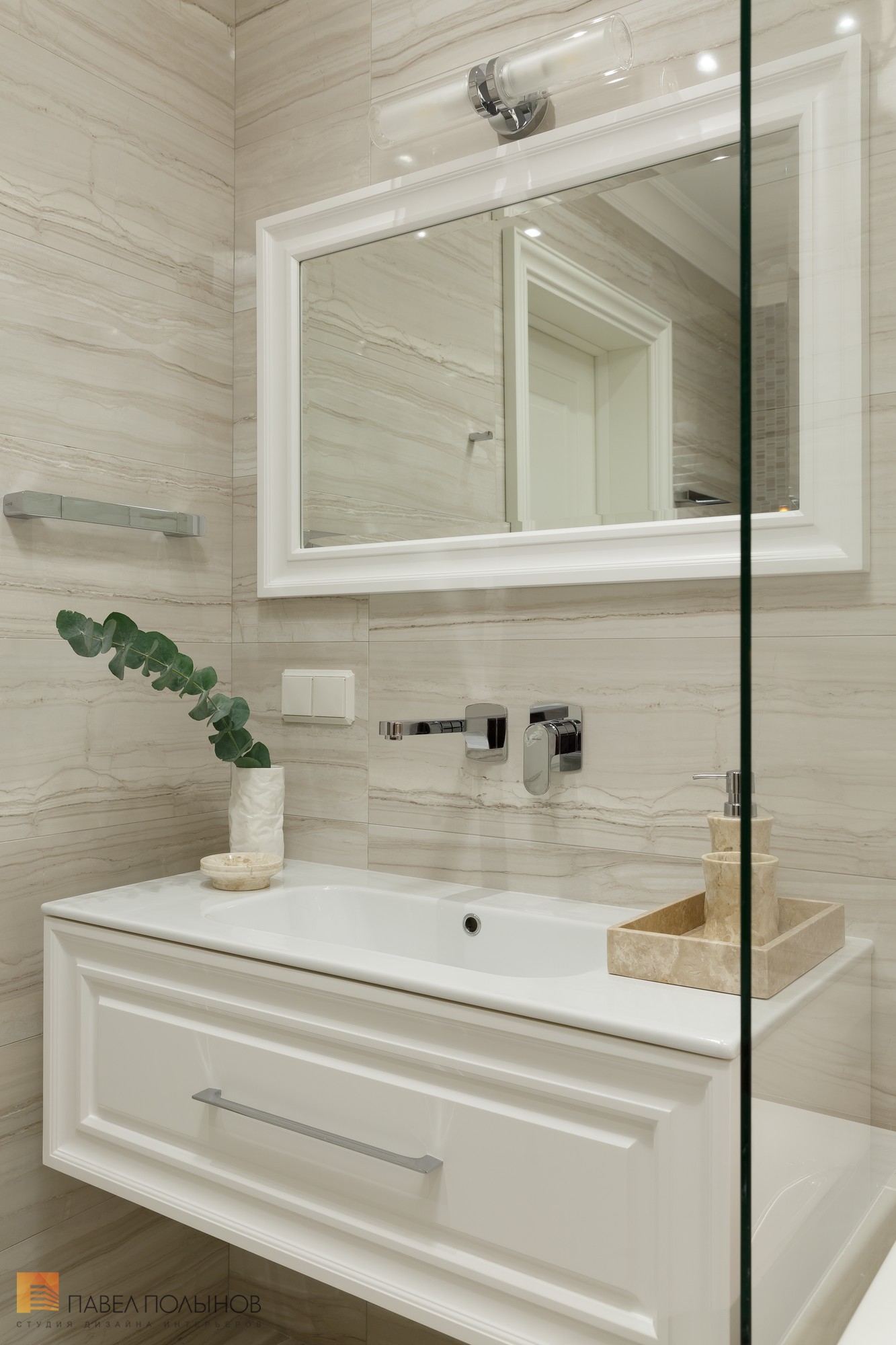 Фото отделка ванной комнаты из проекта «Отделка квартиры по дизайн-проекту, ЖК «Академ-Парк», 107 кв.м.»