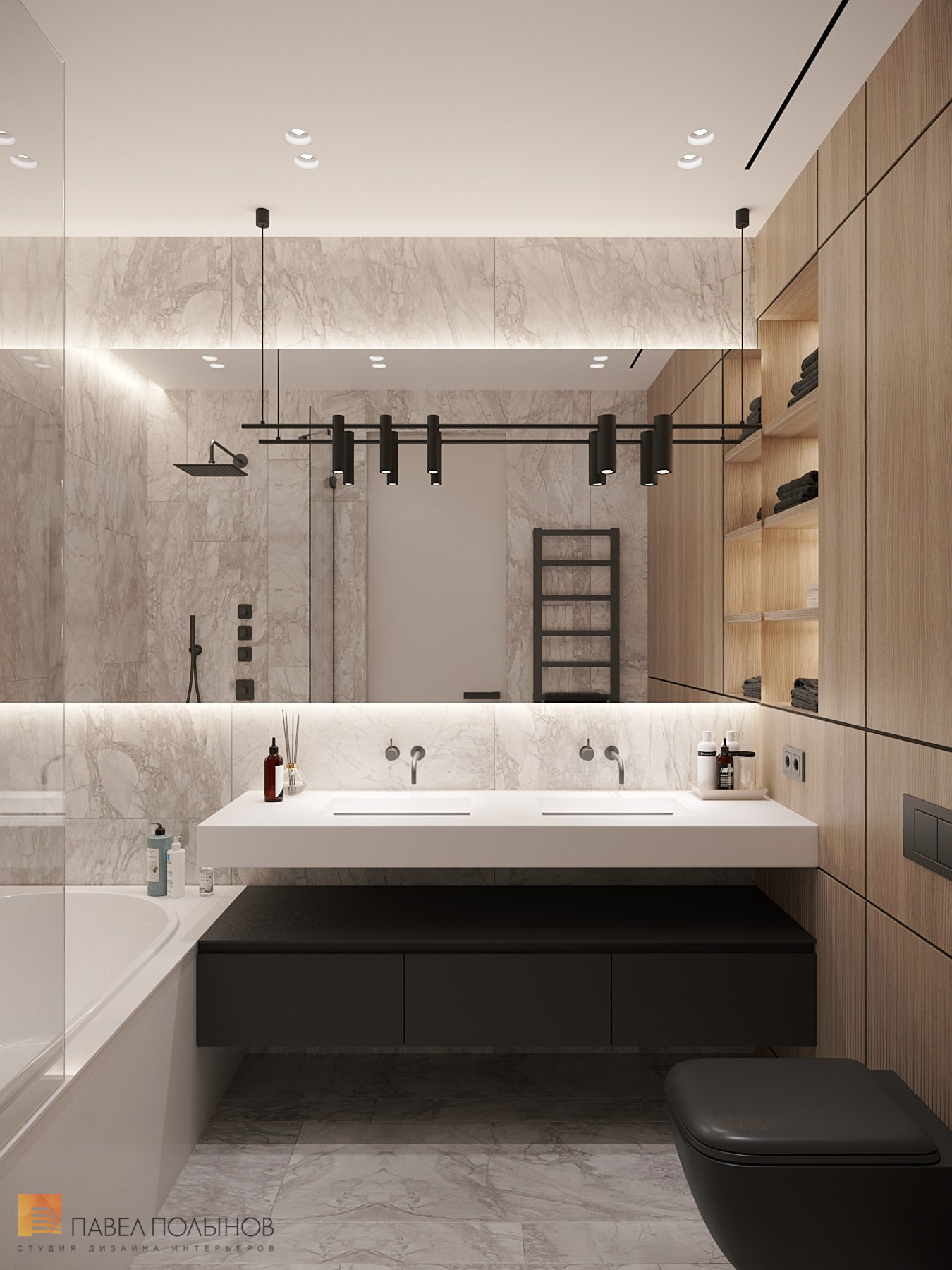 Фото ванная комната из проекта «Просторная квартира в современном стиле, ЖК «Duderhof Club», 146 кв.м.»