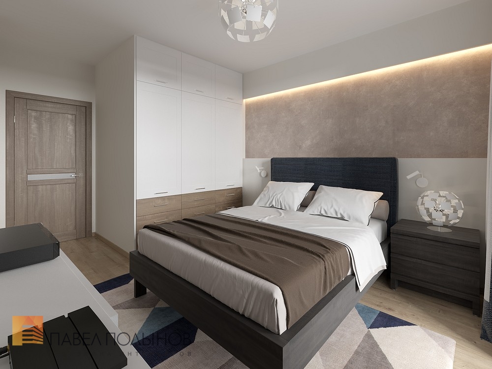 Фото спальня из проекта «Интерьер квартиры в современном стиле, ЖК «Солнечный»»