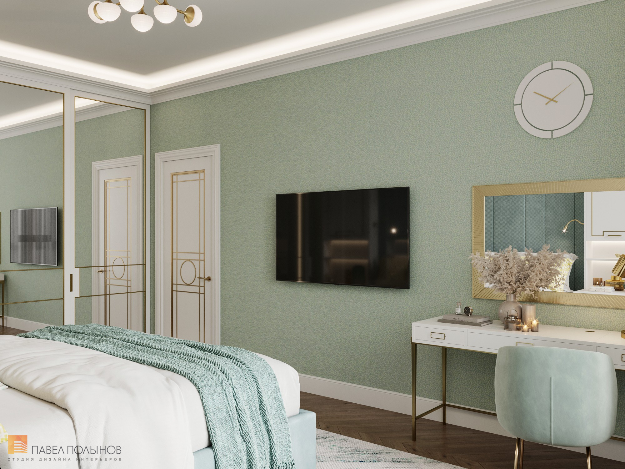 Фото дизайн спальни из проекта «Дизайн квартиры в ЖК «Пять Звезд», 97 кв.м.»