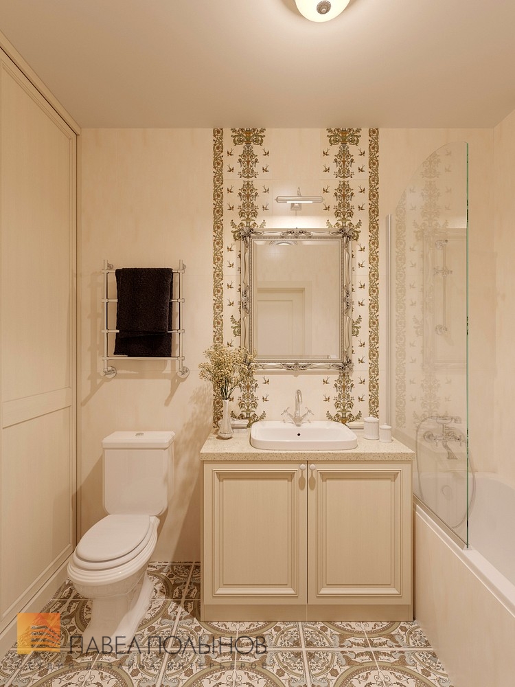 Фото дизайн ванной комнаты из проекта «Квартира в классическом стиле, ЖК «Time дом у Московской», 120 кв.м.»