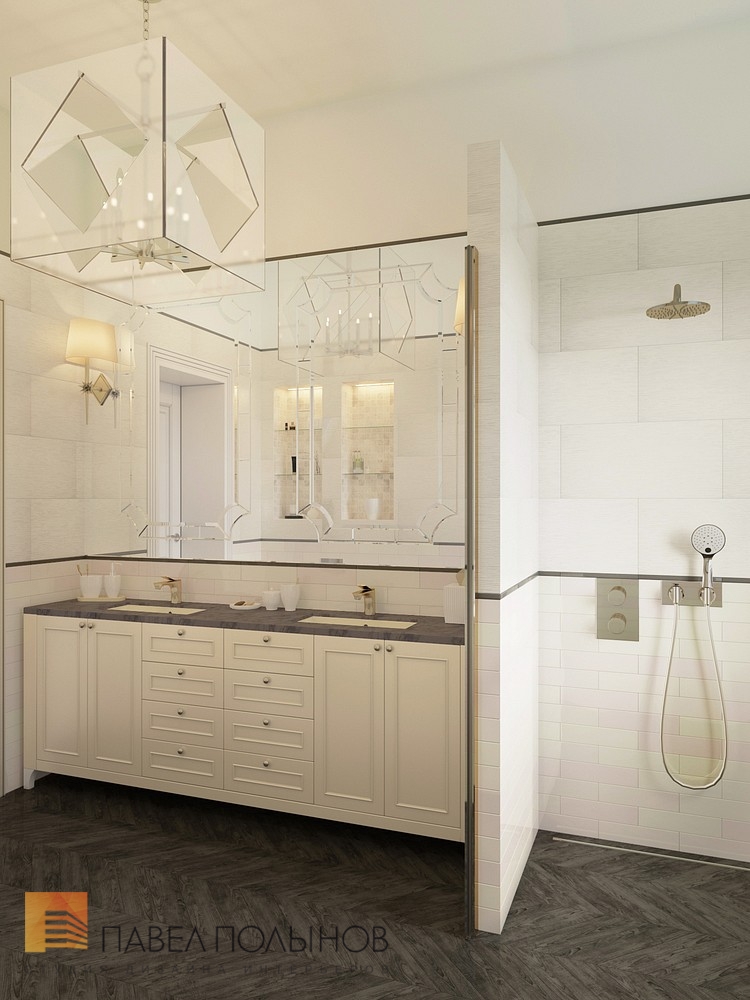Фото интерьер ванной комнаты из проекта «Интерьер загородного дома в стиле американской неоклассики, п. Токсово, 215 кв.м.»