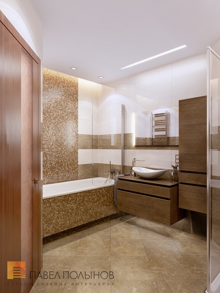 Фото дизайн интерьера ванной комнаты из проекта «Интерьер квартиры на Ленинском пр., 97 кв.м»