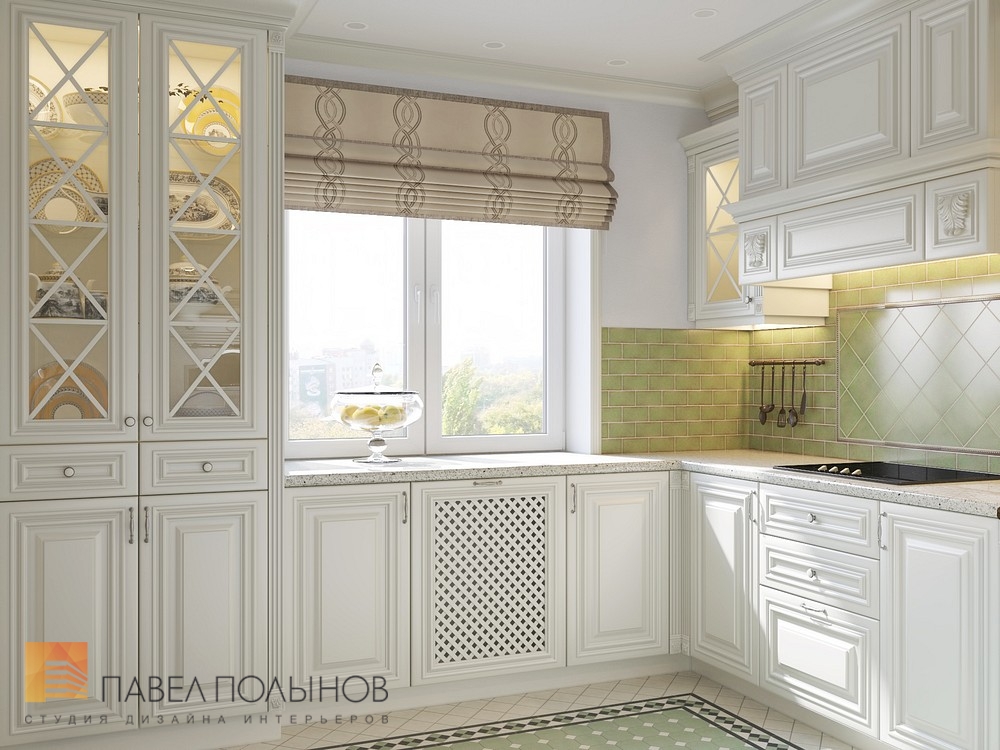 Фото дизайн интерьера кухни из проекта «Интерьер пятикомнатной квартиры в стиле неоклассики с элементами прованса и шебби-шик, 104 кв.м.»