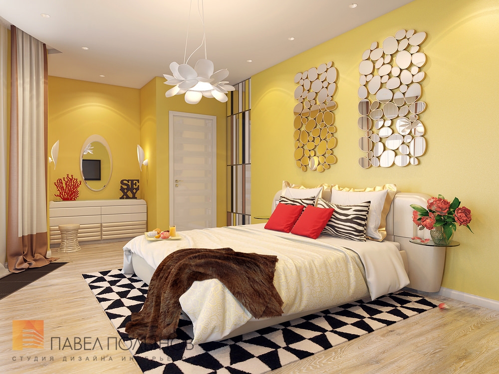 Фото спальня из проекта «Дизайн квартиры на улице Дибуновская, 117 кв.м»