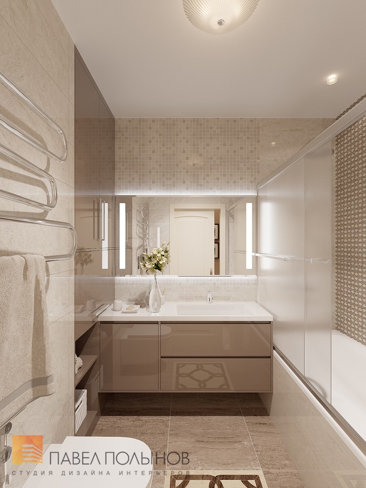 Фото ванная комната из проекта «Квартира в стиле неоклассика, ЖК «До Ре Ми», 100 кв.м.»