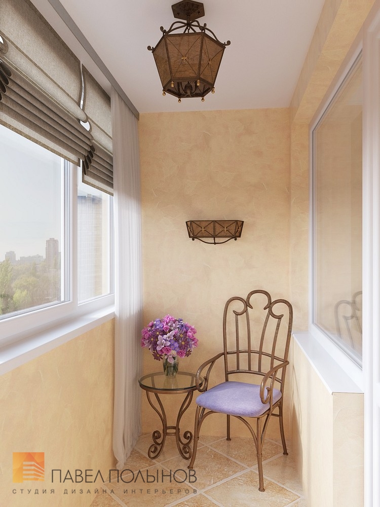 Фото лоджия из проекта «Интерьер пятикомнатной квартиры в стиле неоклассики с элементами прованса и шебби-шик, 104 кв.м.»