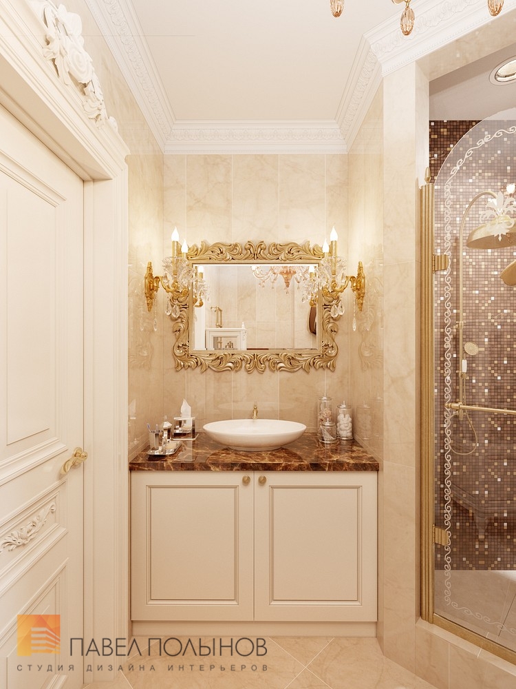 Фото интерьер ванной комнаты из проекта «Интерьер двухкомнатной квартиры в классическом стиле, ЖК «Смольный Парк», 76 кв.м.»