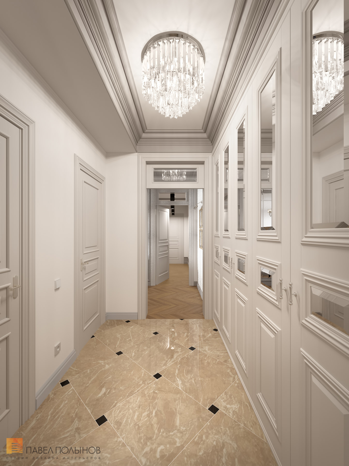 Фото коридор из проекта «Интерьер квартиры в стиле неоклассики, ЖК «Парадный квартал», 190 кв.м.»