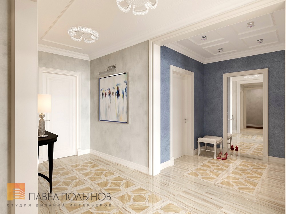 Фото дизайн холла из проекта «Дизайн 4-комнатной квартиры 162 кв.м. в ЖК «Платинум», стиль неоклассика»