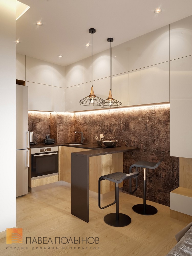 Фото кухня-гостиная из проекта «Квартира в современном стиле»
