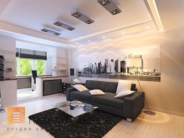 Фото гостиная из проекта «Ленинский пр. - дизайн интерьера квартиры 75 кв.м»