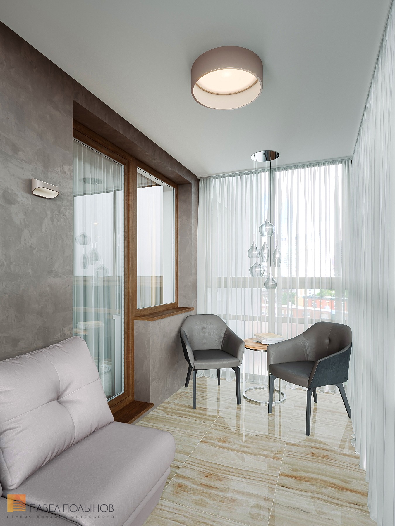 Фото балкон из проекта «Интерьер квартиры с современном стиле с элементами скандинавского, ЖК «Skandi Klubb», 77 кв.м.»