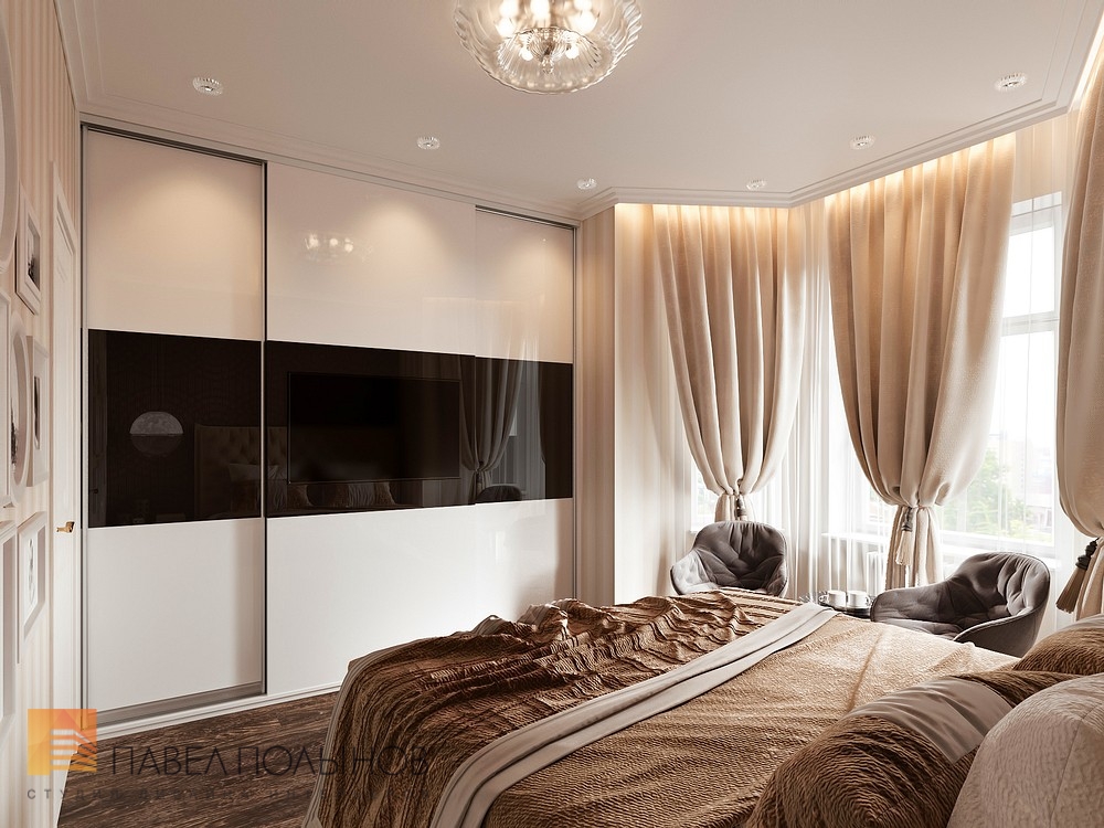 Фото дизайн спальни из проекта «Дизайн квартиры 70 кв.м. в современном стиле, ЖК «Новомосковский»»