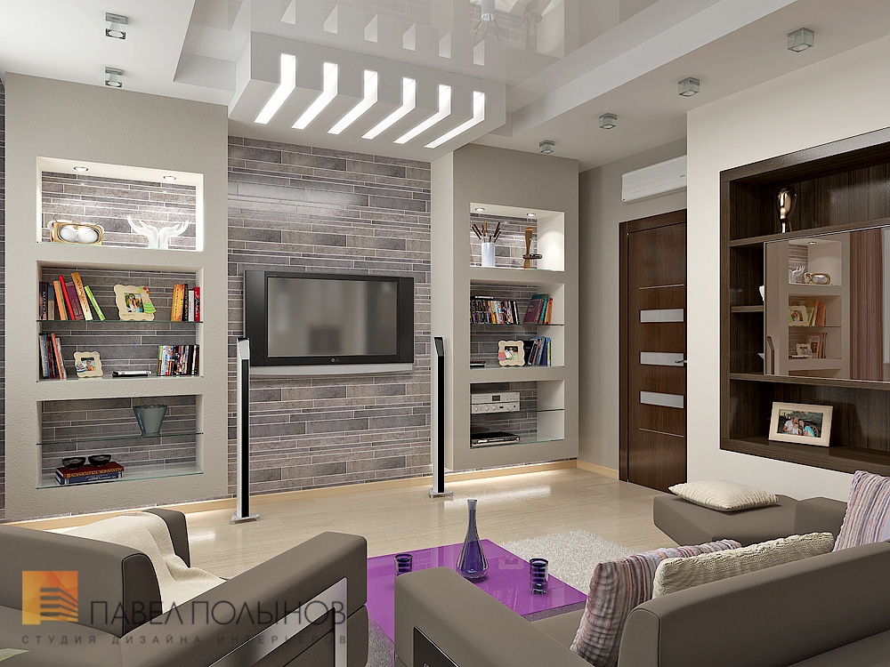 Фото дизайн гостиной из проекта «пр. Славы  - дизайн интерьера квартиры 110 кв.м»