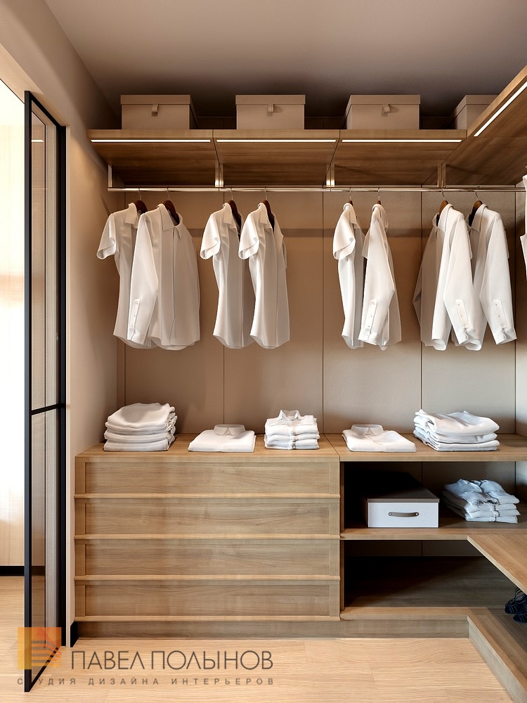 Фото интерьер гардеробной комнаты из проекта «Дизайн проект 1-комнатной квартиры 70 кв.м. в ЖК «Риверсайд», современный стиль»