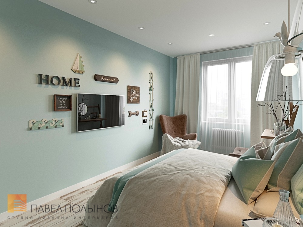 Фото дизайн спальни из проекта «Интерьер квартиры в скандинавском стиле с элементами лофта, ЖК «Skandi Klabb» »