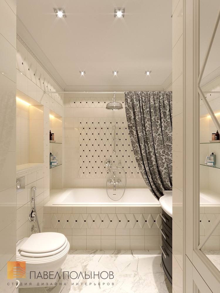 Фото дизайн ванной комнаты из проекта «Дизайн трехкомнатной квартиры 100 кв.м. в стиле неоклассики, ЖК «Смольный парк»»