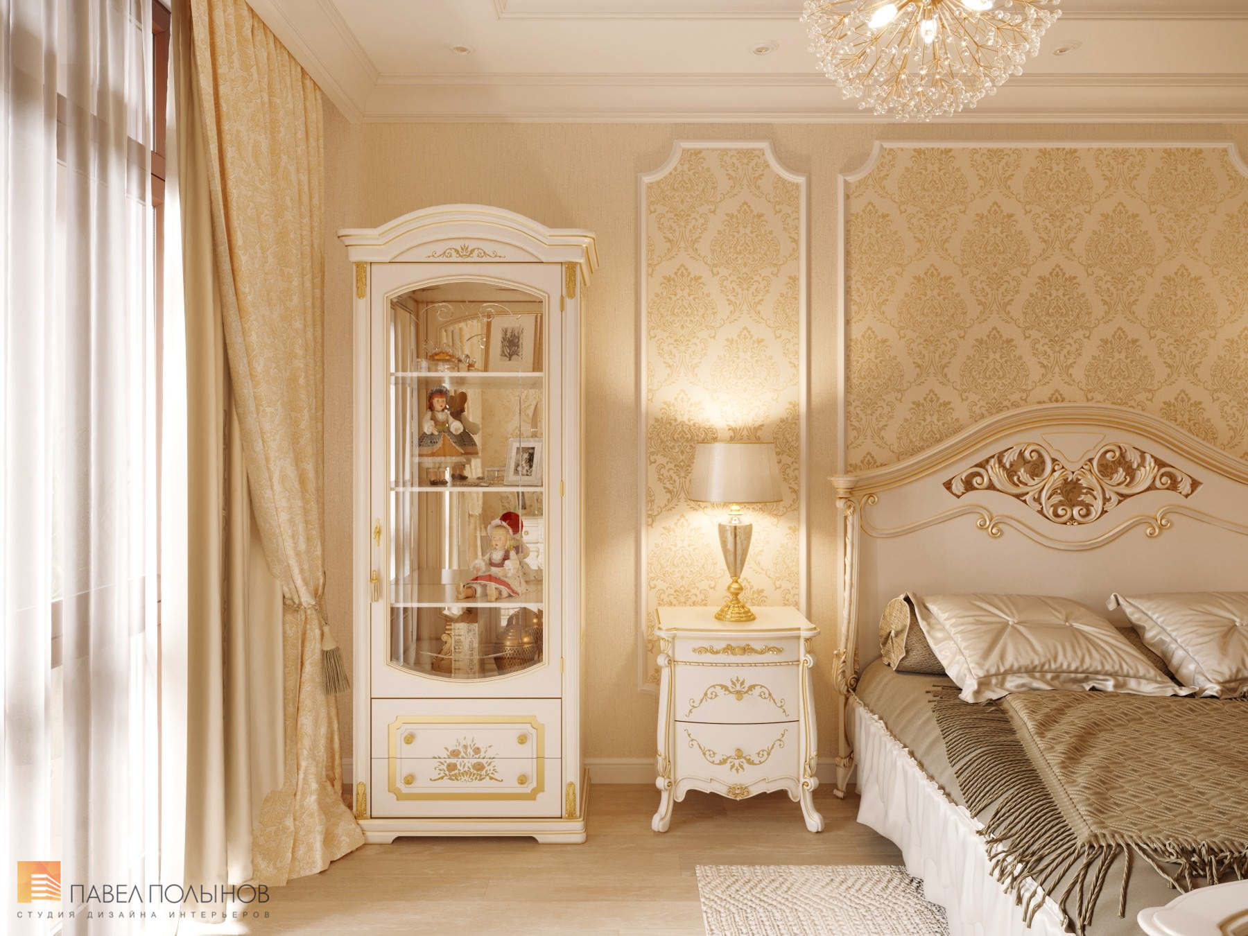 Фото спальня из проекта «Квартира в классическом стиле в ЖК «Русский дом», 144 кв.м.»