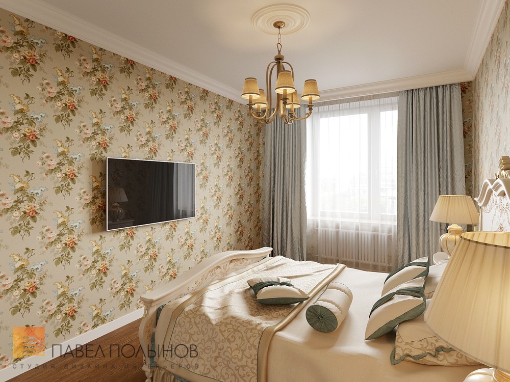 Фото дизайн спальни из проекта «Квартира в классическом стиле, ЖК «Time дом у Московской», 120 кв.м.»