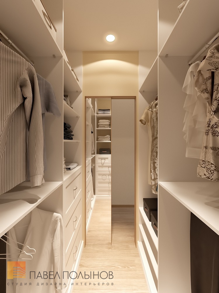 Фото дизайн гардеробной комнаты из проекта «Квартира в стиле неоклассика, ЖК «До Ре Ми», 100 кв.м.»