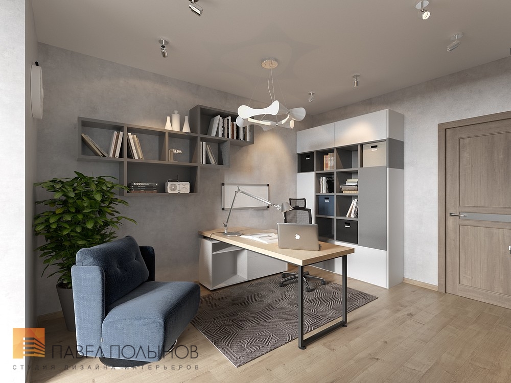 Фото интерьер кабинета из проекта «Интерьер квартиры в современном стиле, ЖК «Солнечный»»