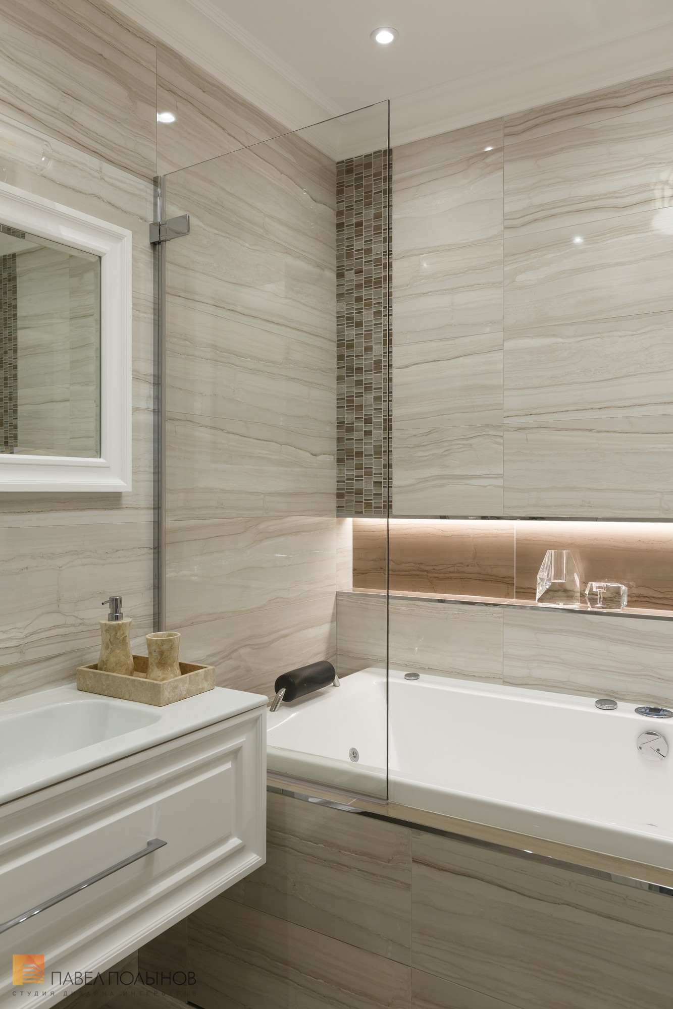 Фото ремонт ванной комнаты из проекта «Отделка квартиры по дизайн-проекту, ЖК «Академ-Парк», 107 кв.м.»