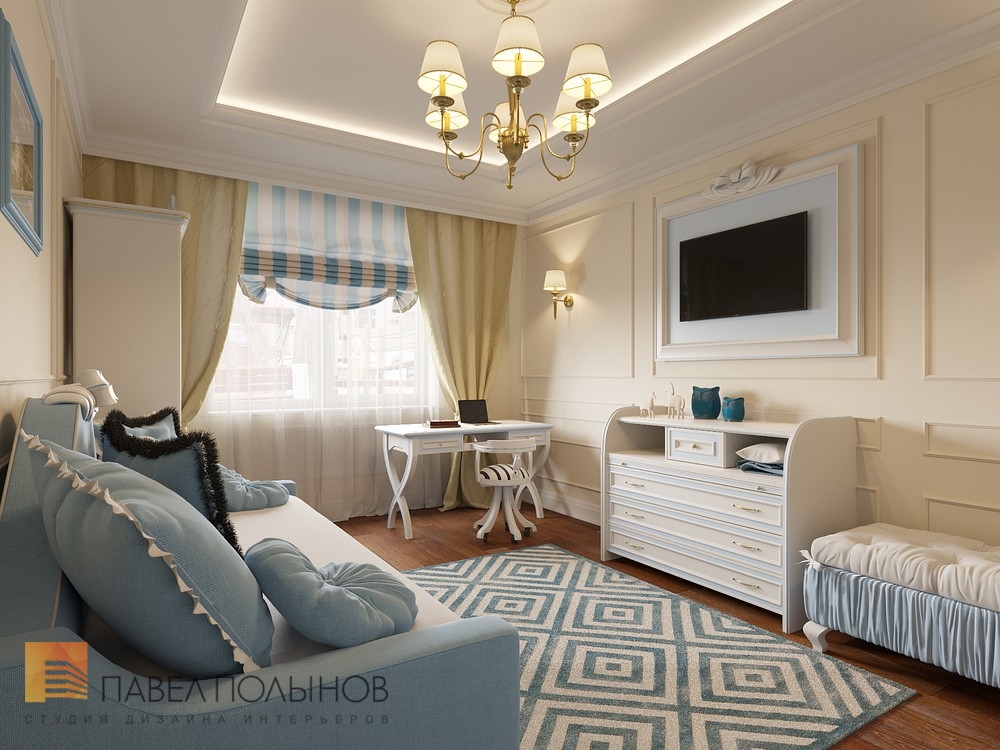 Фото комната для мальчика из проекта «Трехкомнатная квартира в классическом стиле, ЖК «Жемчужный фрегат», 110 кв.м. »