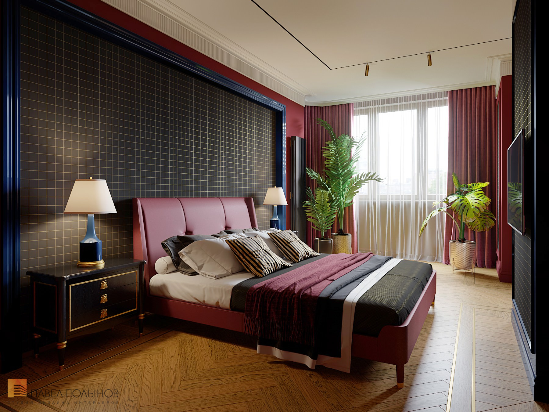 Фото спальня из проекта «Интерьер квартиры в стиле английской классики, ЖК «Патриот», 124 кв.м.»