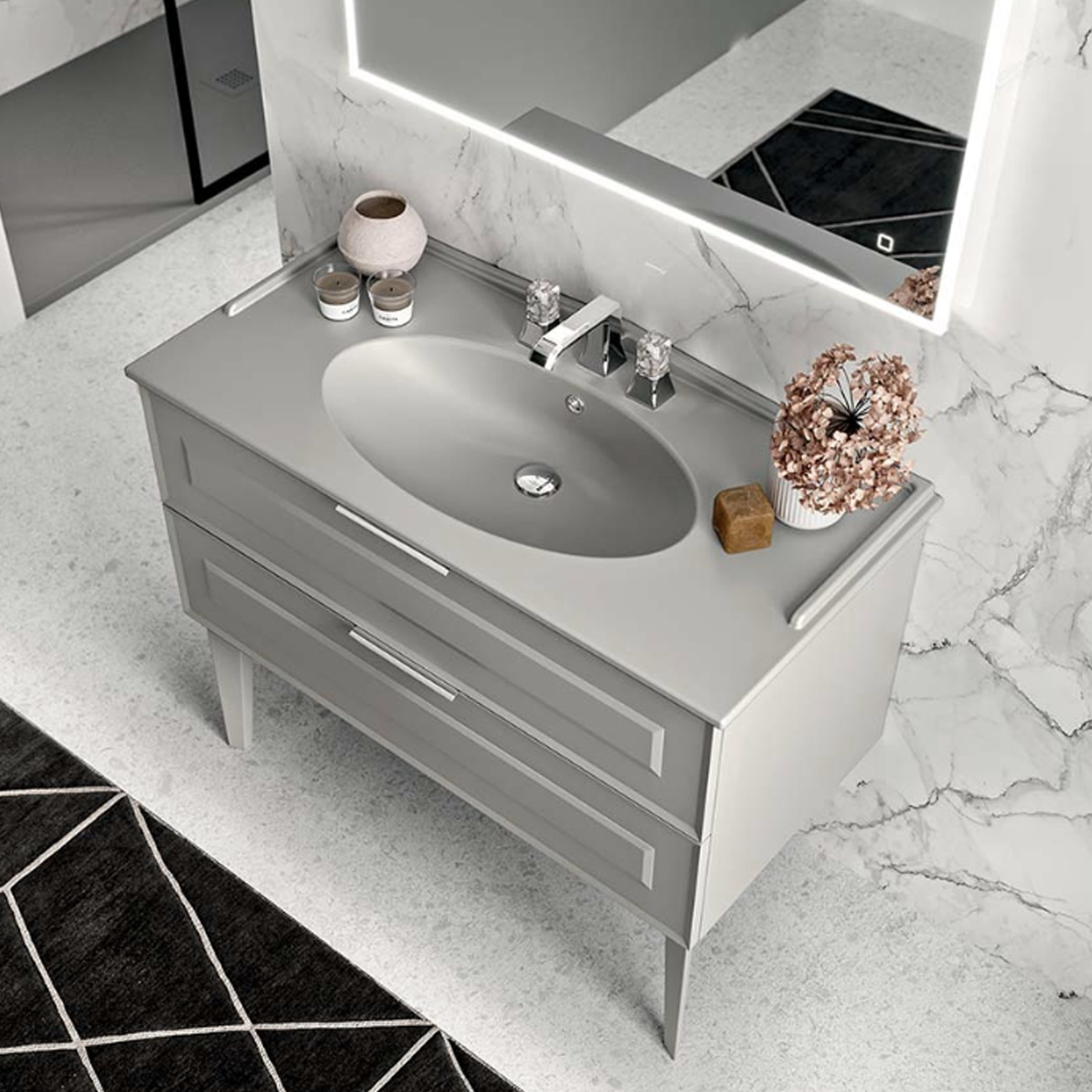 Тумба с раковиной в санузле BERLONI BAGNO Тумба с раковиной в санузле BERLONI BAGNO