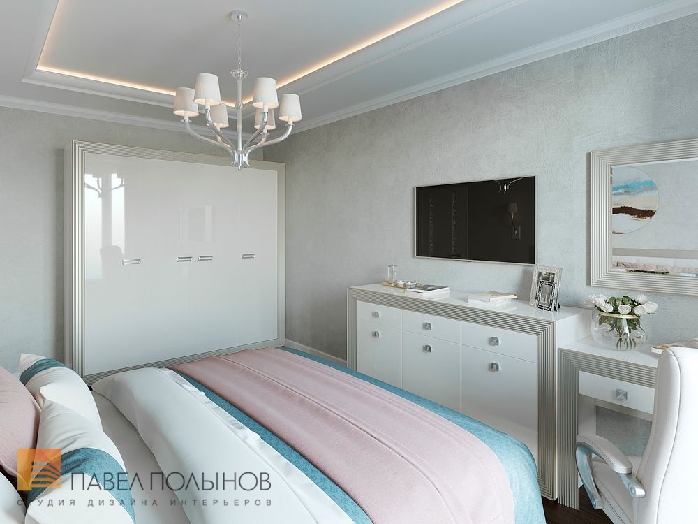 Фото интерьер спальни из проекта «Интерьер квартиры 70 кв.м. в стиле современной классики, ЖК «Семь столиц»»