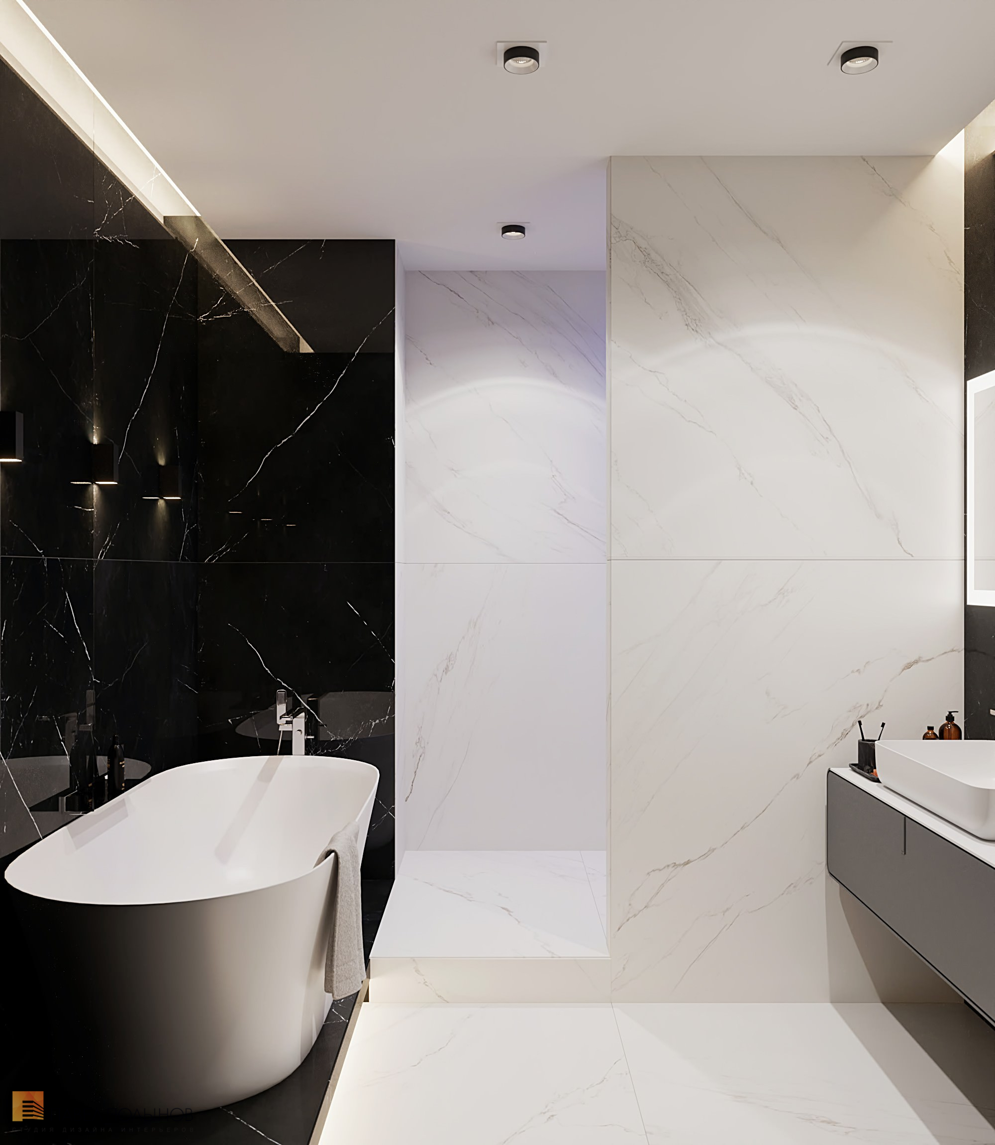 Фото ванная комната из проекта «Интерьер квартиры в современном стиле, ЖК «Остров», 90 кв.м.»